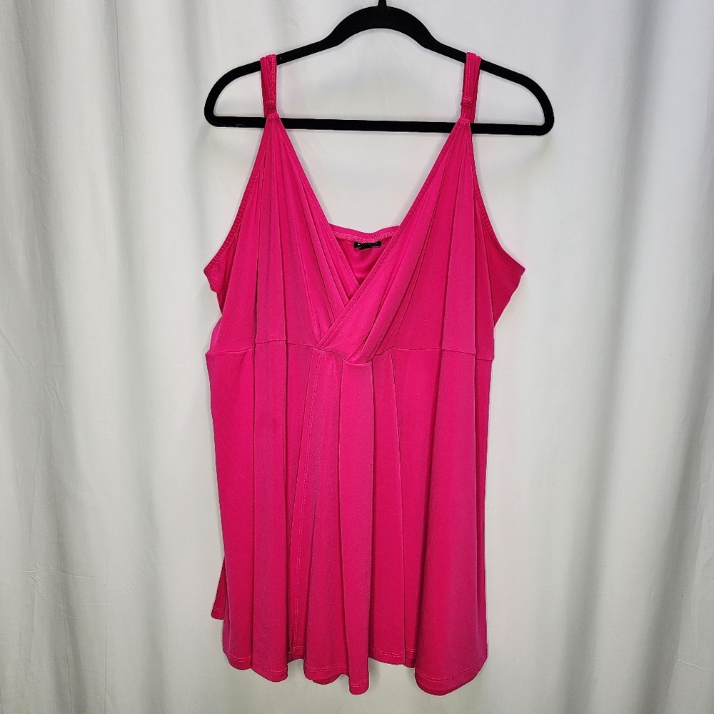 Torrid Women's Plus Size 5x Flowy Bright Hot Pink Tank Top - Picture 1 of 10